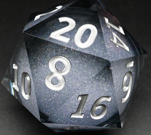 55mm Quicksand Sharp Edge D20 Resin Dice