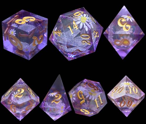 Quicksand Sharp Edge Resin Dice (flower)