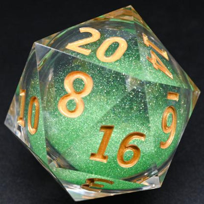 55mm Quicksand Sharp Edge D20 Resin Dice