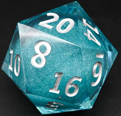 55mm Quicksand Sharp Edge D20 Resin Dice