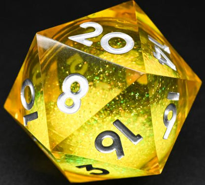 55mm Quicksand Sharp Edge D20 Resin Dice