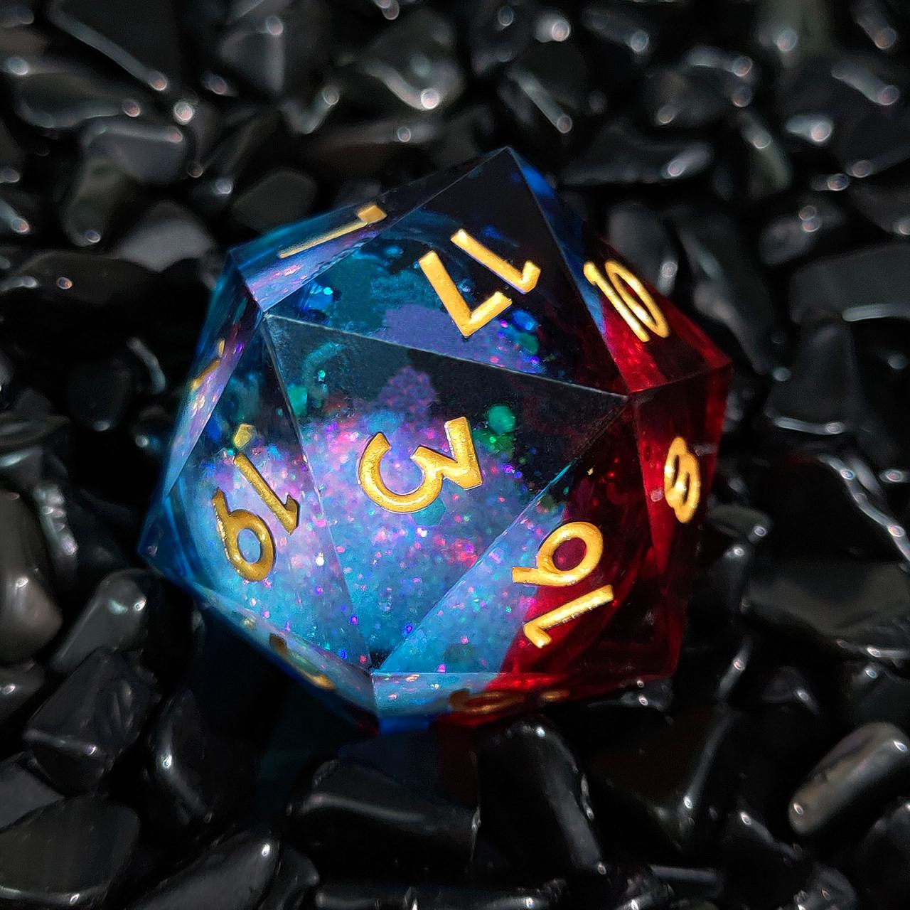 35mm Quicksand Sharp Edge D20 Resin Dice