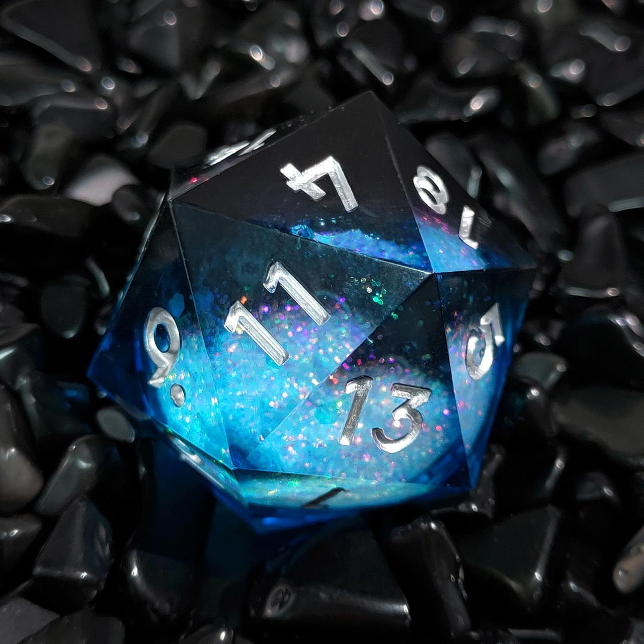 35mm Quicksand Sharp Edge D20 Resin Dice