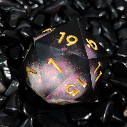 35mm Quicksand Sharp Edge D20 Resin Dice