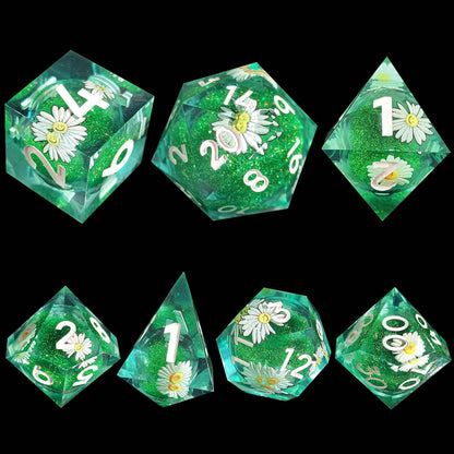 Quicksand Sharp Edge Resin Dice   (flower)