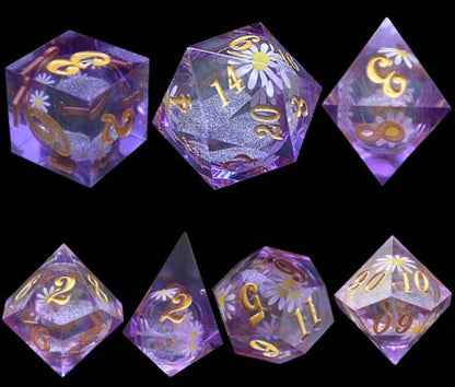 Quicksand Sharp Edge Resin Dice   (flower)