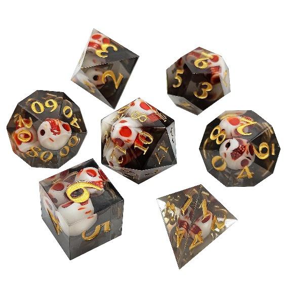 Halloween Skulls Sharp Edge Resin Dice