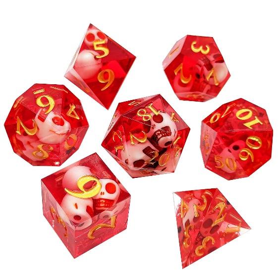 Halloween Skulls Sharp Edge Resin Dice