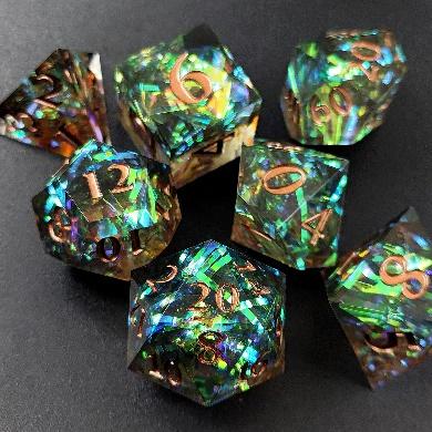 Sharp Edge Resin Dice w/ color stripe