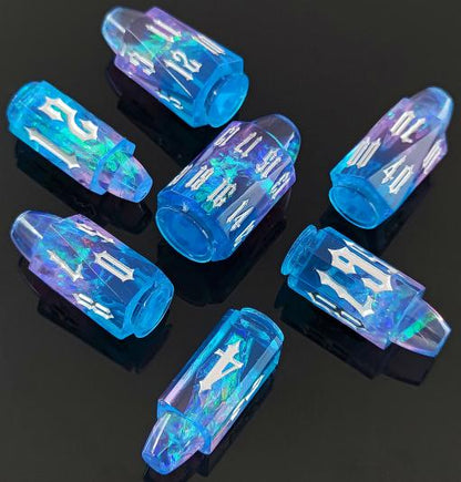 Bullet Resin Dice Set  Blue pink  Resin dice