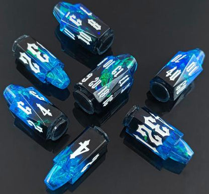 Bullet Resin Dice Set  Blue pink  Resin dice