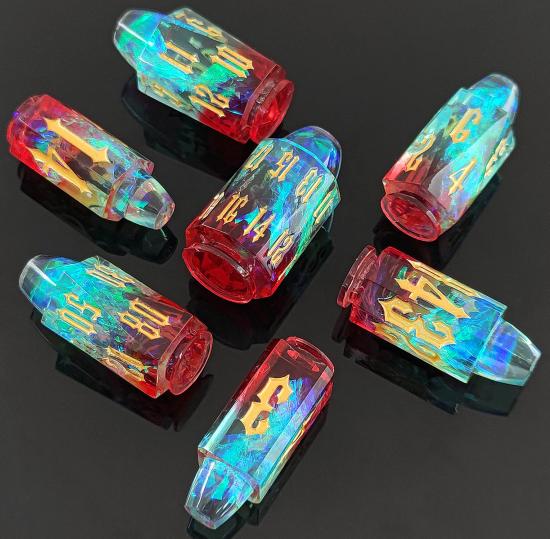 Bullet Resin Dice Set  Blue pink  Resin dice