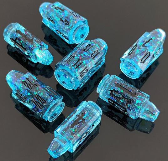 Bullet Resin Dice Set  Blue pink  Resin dice