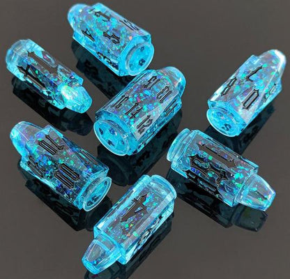 Bullet Resin Dice Set  Blue pink  Resin dice